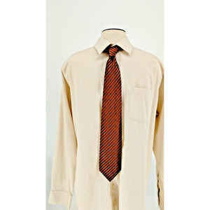 Gianfranco Ferre Men's Brown Stripe Neck Tie 100% Italian Silk 58.75" X 3.5 "